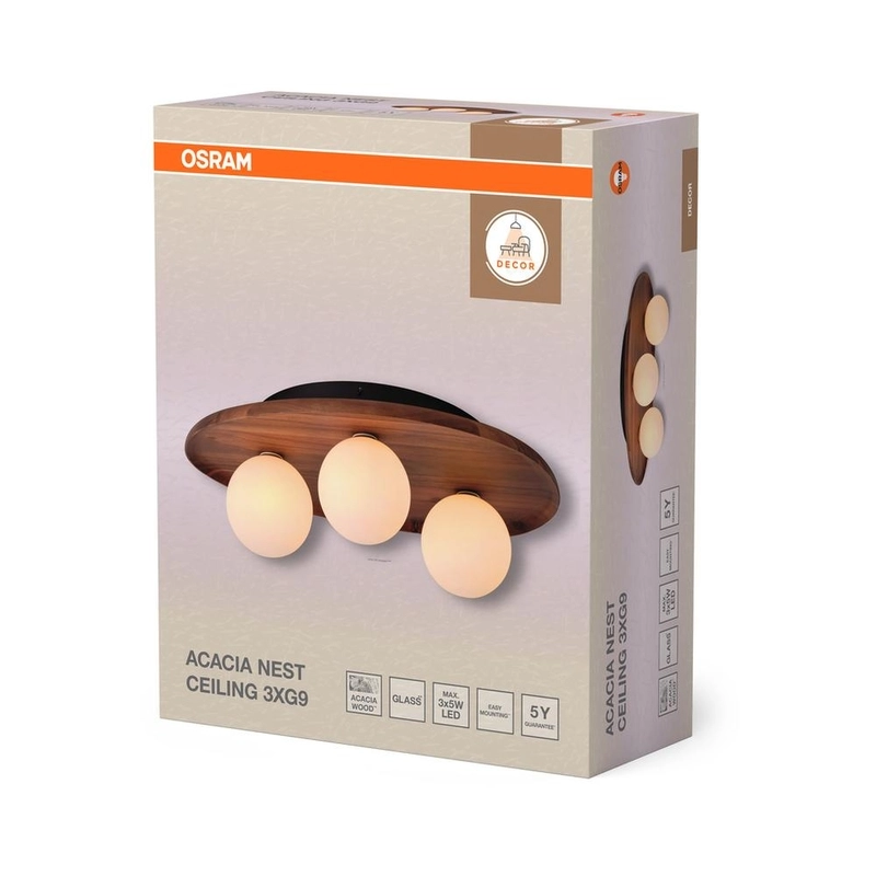 Декоративен осветител модел Acacia Nest, за таван, 1xG9, кафяв - OSRAM LED848184