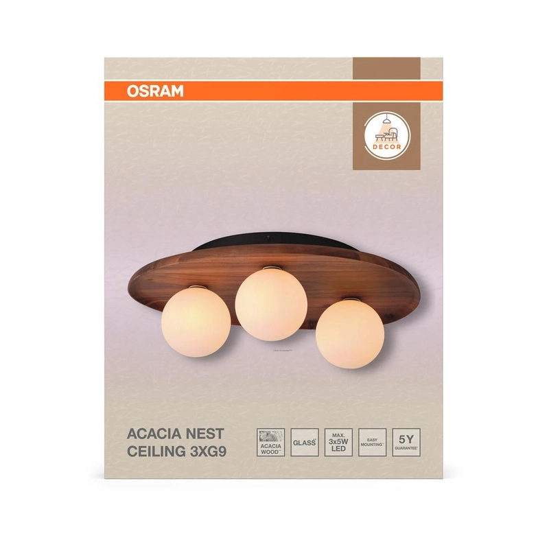 Декоративен осветител модел Acacia Nest, за таван, 1xG9, кафяв - OSRAM LED848184