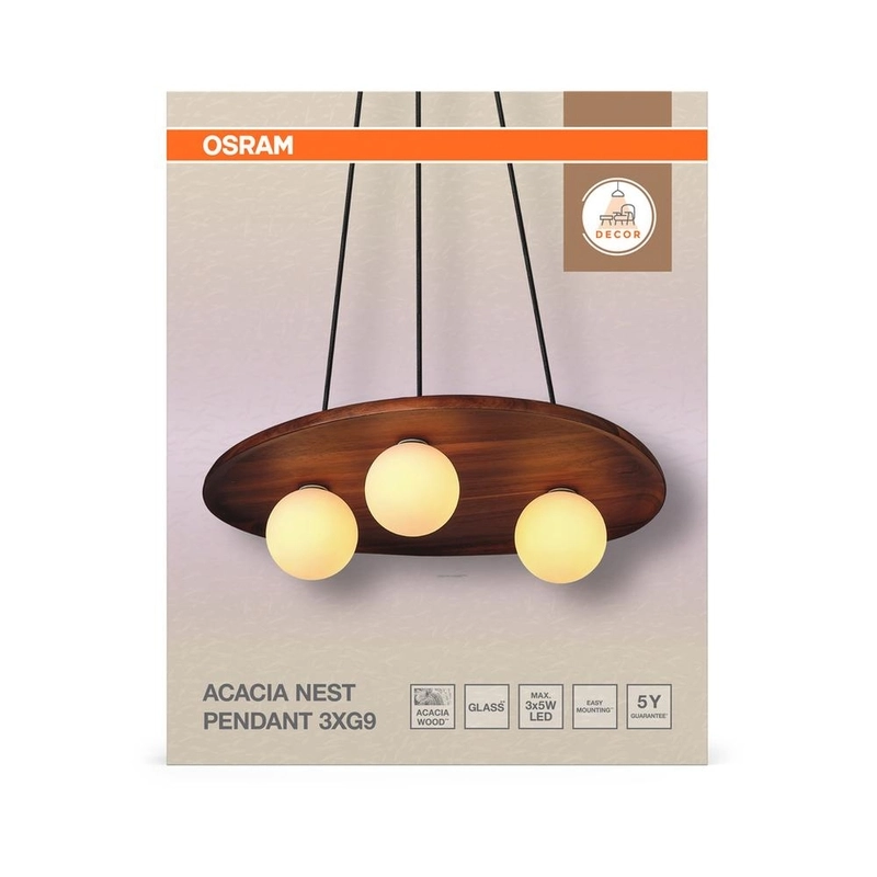 Декоративен осветител модел Acacia Nest Pendant 1xG9, кафяв - OSRAM LED848207