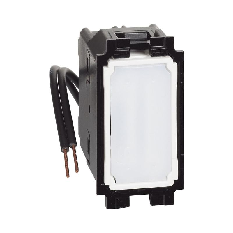 Кръстат ключ 10А с LED син индикатор 1M  - bticino Living Now K4004LB