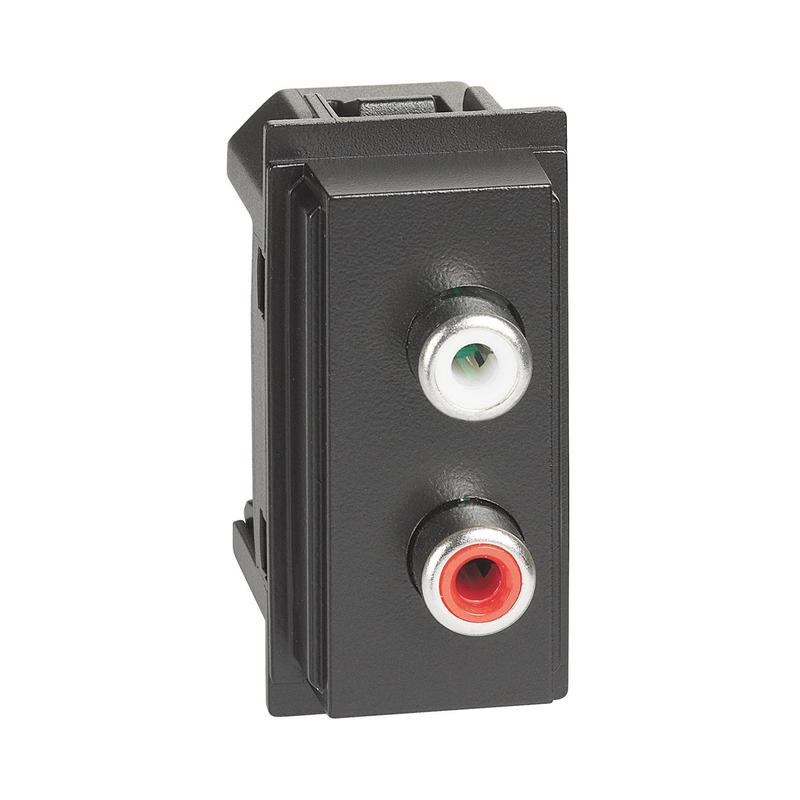Розетка RCA аудио 1M Черен  - bticino Living Now KG4269R