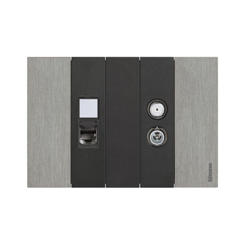 Компютърна розетка 1xRJ45 cat.6 FTP toolless IDC 1M Черен  - bticino Living Now KG4279C6F