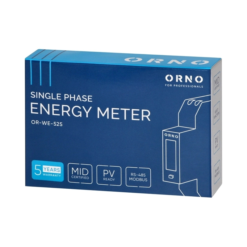 Монофазен електромер ДИРЕКТНО мерене, RS485 Modbus, мултитарифен DIN монтаж 1 мод, 100A, MID - Orno OR-WE-525