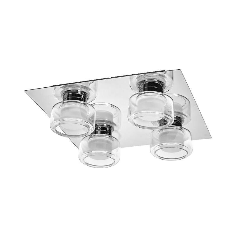 LED осветител, тип ORBIS FLAME 4X5.5W, 1740lm, 3000K/4000K, 350x350x90mm, IP44, Хром - LEDVANCE
