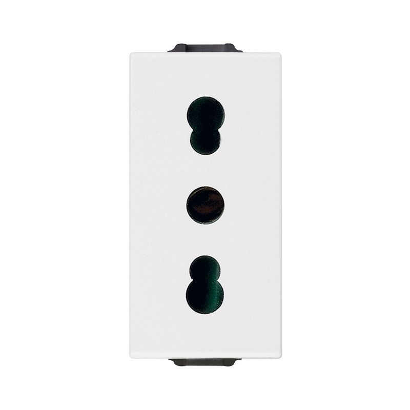 Контакт италиански стандарт 2P+E 16A 1M SICURY защита Бял  - VIMAR Neve Up 09203