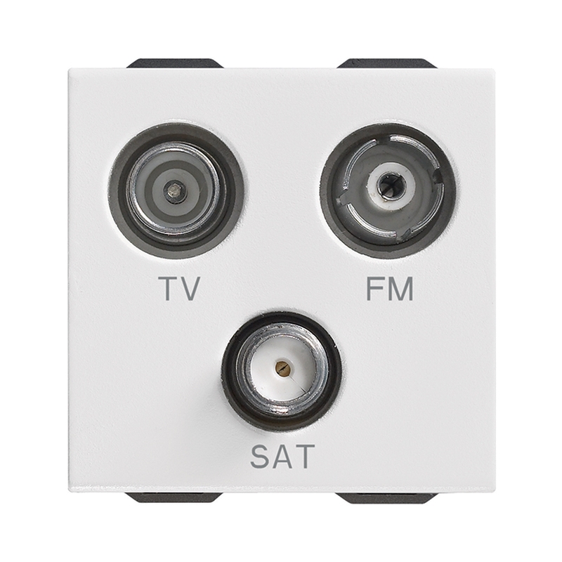 TV розетка коаксиална TV-FM-SAT 1dB 2M Бял  - VIMAR Neve Up 09303