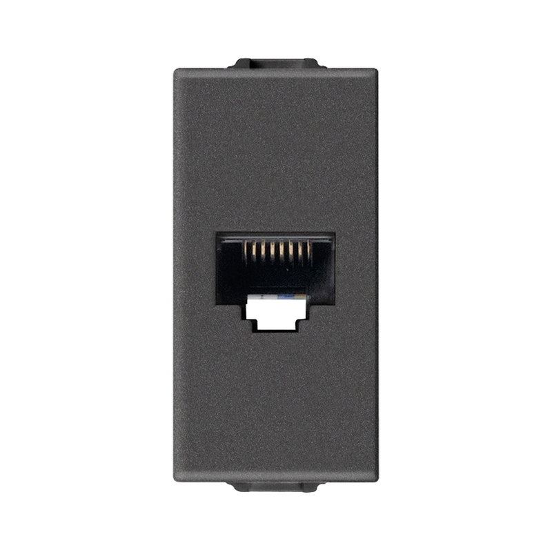 Розетка RJ45 UTP cat.5e Netsafe 1M Карбон мат  - VIMAR Neve Up 09338.9.CM