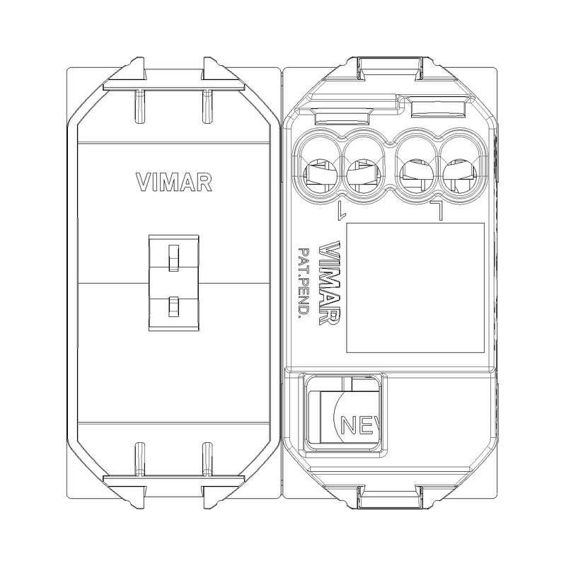 Еднополюсен ключ 16A 2M Карбон мат  - VIMAR Neve Up 09001.2.CM