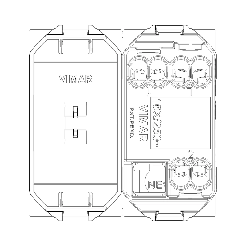 Девиаторен ключ 16A 2M Карбон мат  - VIMAR Neve Up 09005.2.CM