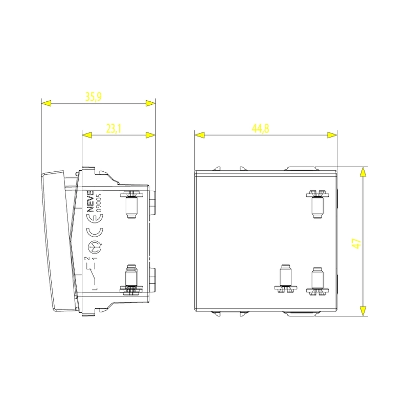 Девиаторен ключ 16A 2M Бял  - VIMAR Neve Up 09005.2