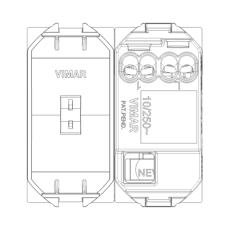 Бутон 10A 2M Карбон мат  - VIMAR Neve Up 09008.2.CM