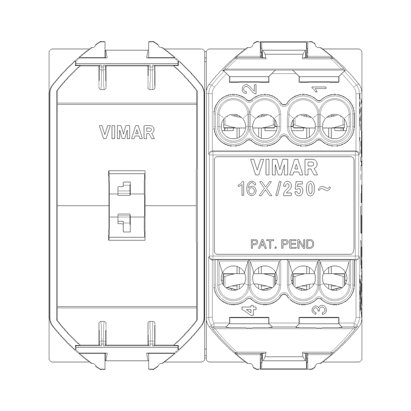Кръстат ключ 16A 2M Карбон мат  - VIMAR Neve Up 09013.2.CM