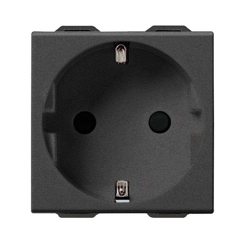 Контакт Шуко 2P+E 16A 2M SICURY защита Карбон мат  - VIMAR Neve Up 09208.CM