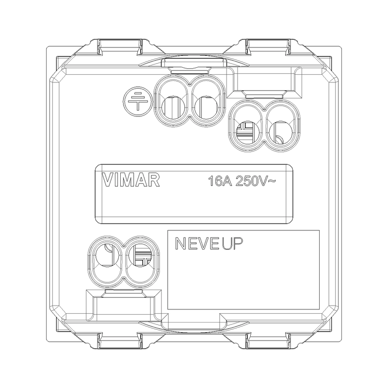 Контакт Шуко 2P+E 16A 2M SICURY защита Карбон мат  - VIMAR Neve Up 09208.CM