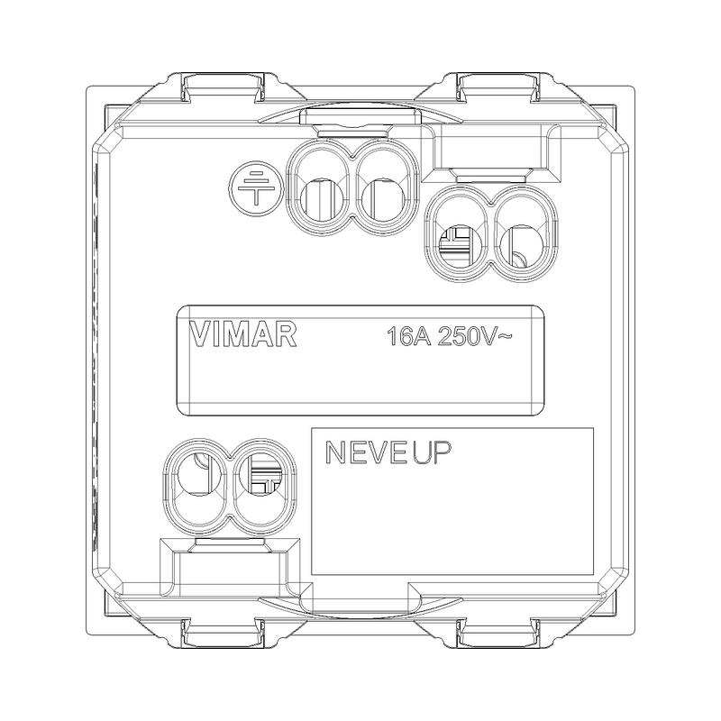 Контакт Шуко с капак 2P+E 16A 2M SICURY защита Бял  - VIMAR Neve Up 09208.C