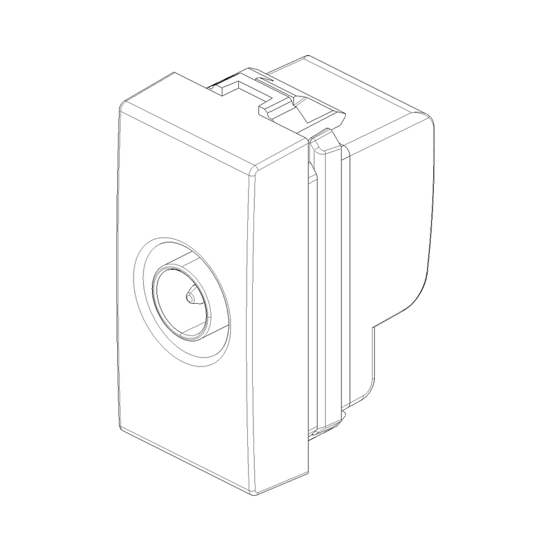 TV розетка коаксиална мъжка преходна 10dB 1M Бял  - VIMAR Neve Up 09300.10