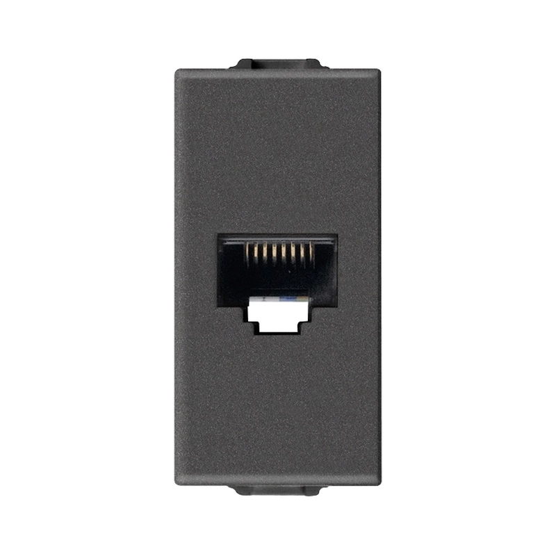 Розетка RJ45 UTP cat.5e Netsafe 1M Карбон мат  - VIMAR Neve Up 09338.9.CM