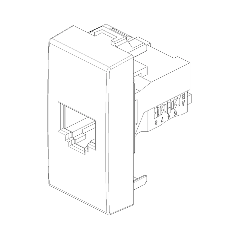 Розетка RJ45 UTP cat.5e Netsafe 1M Карбон мат  - VIMAR Neve Up 09338.9.CM