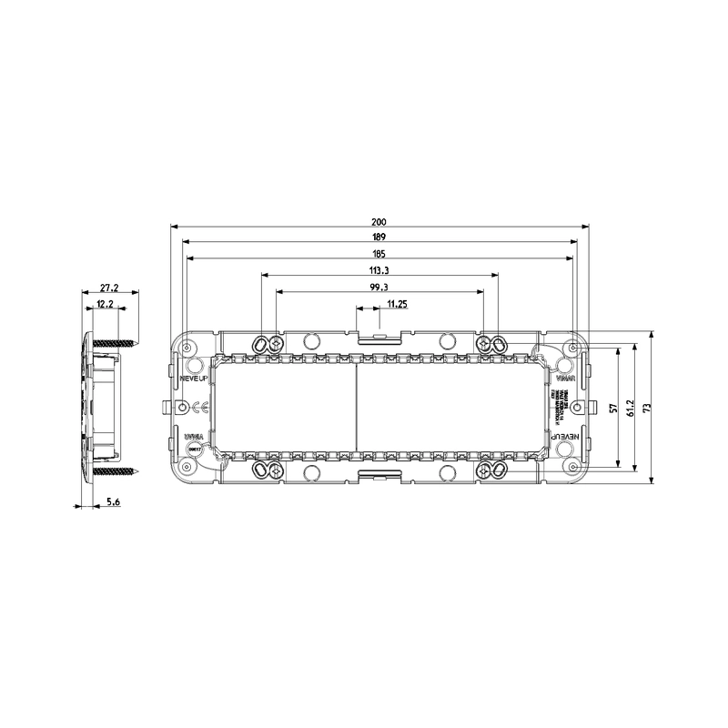 Монтажна рамка с винт 7M - VIMAR Neve Up 09617