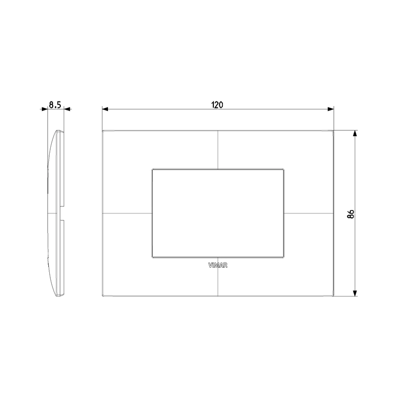 Декоративна рамка 3M Карбон мат  - VIMAR Neve Up 09673.14