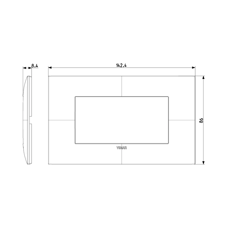 Декоративна рамка 4M Гълъбово сив мат  - VIMAR Neve Up 09674.12