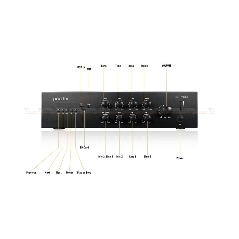 Инсталационен усилвател, изходна мощност: 120W / 100V - Pearller HY1120MBT