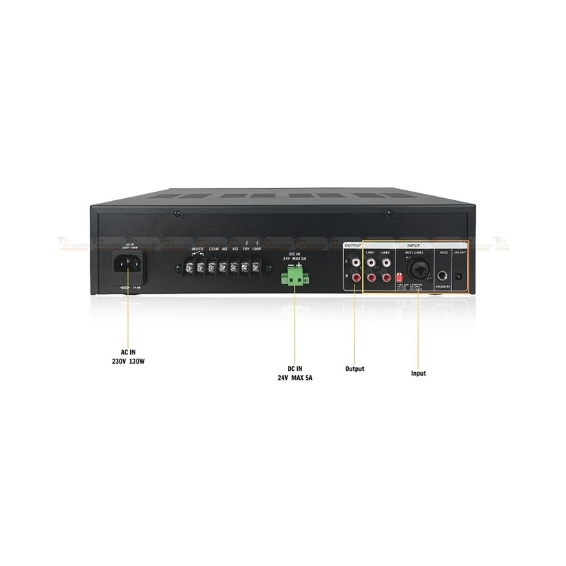 Инсталационен усилвател, изходна мощност: 120W / 100V - Pearller HY1120MBT