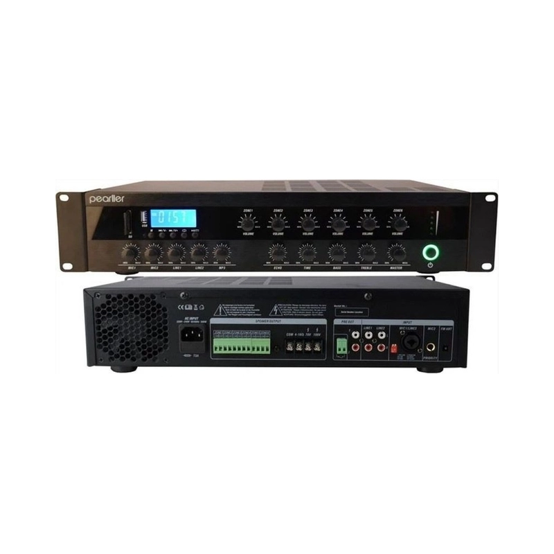 Инсталационен усилвател, 6 зони, изходна мощност: 250W / 100V - Pearller PAD-250W