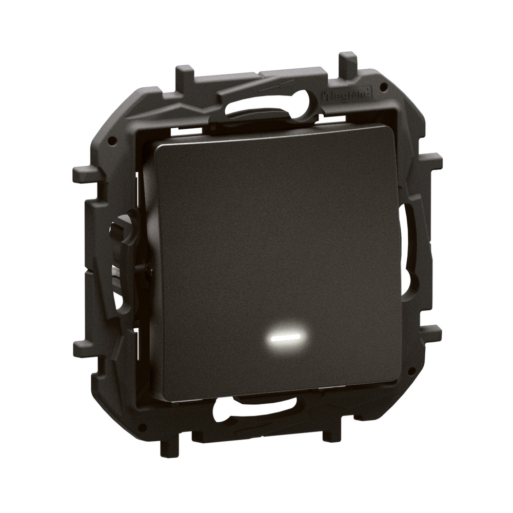 Еднополюсен ключ 10A c LED индикатор 0.125 mA/230V Черен  - Legrand Niloe New NP2111BK