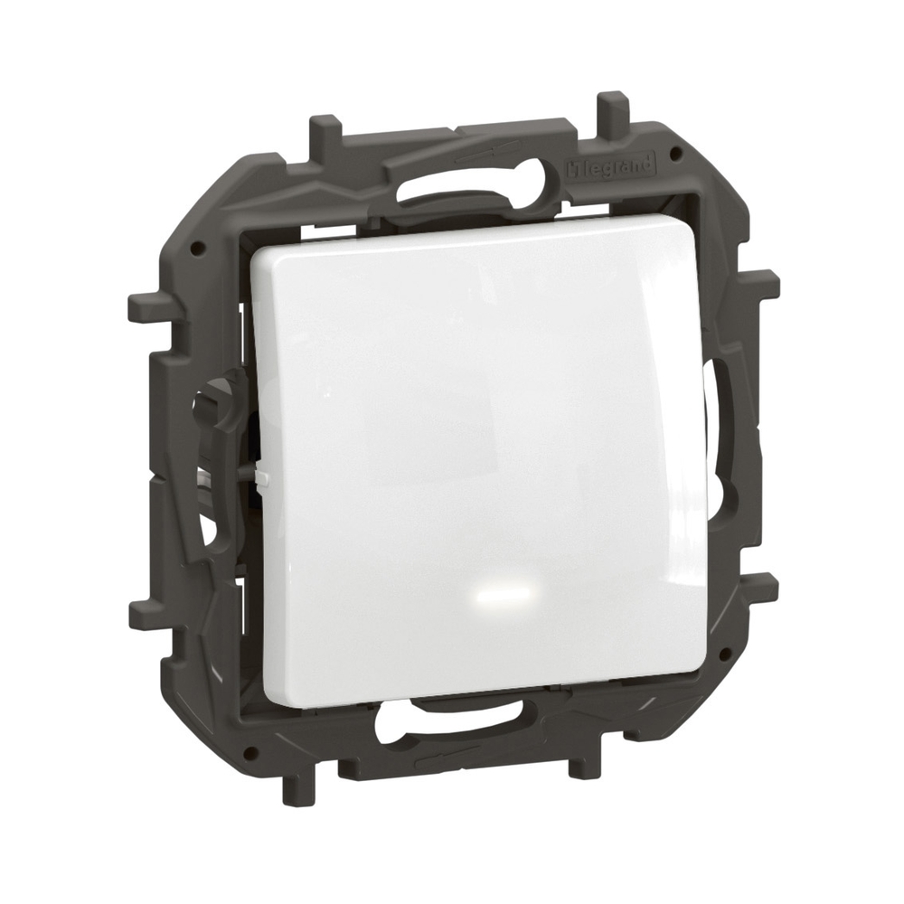 Еднополюсен ключ 10A c LED индикатор 0.125 mA/230V Бял - Legrand Niloe New NP2111WH