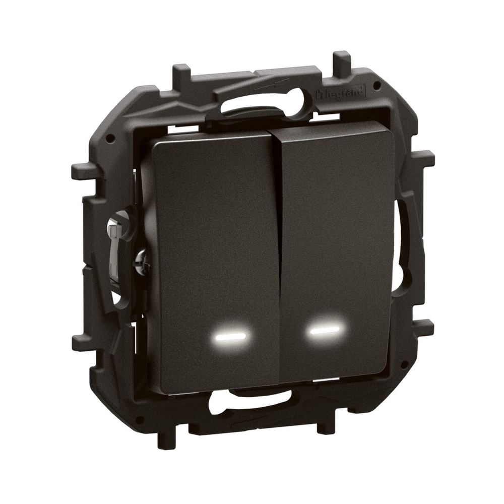 Сериен ключ 10A c LED индикатор 0.125 mA/230V Черен  - Legrand Niloe New NP2121BK