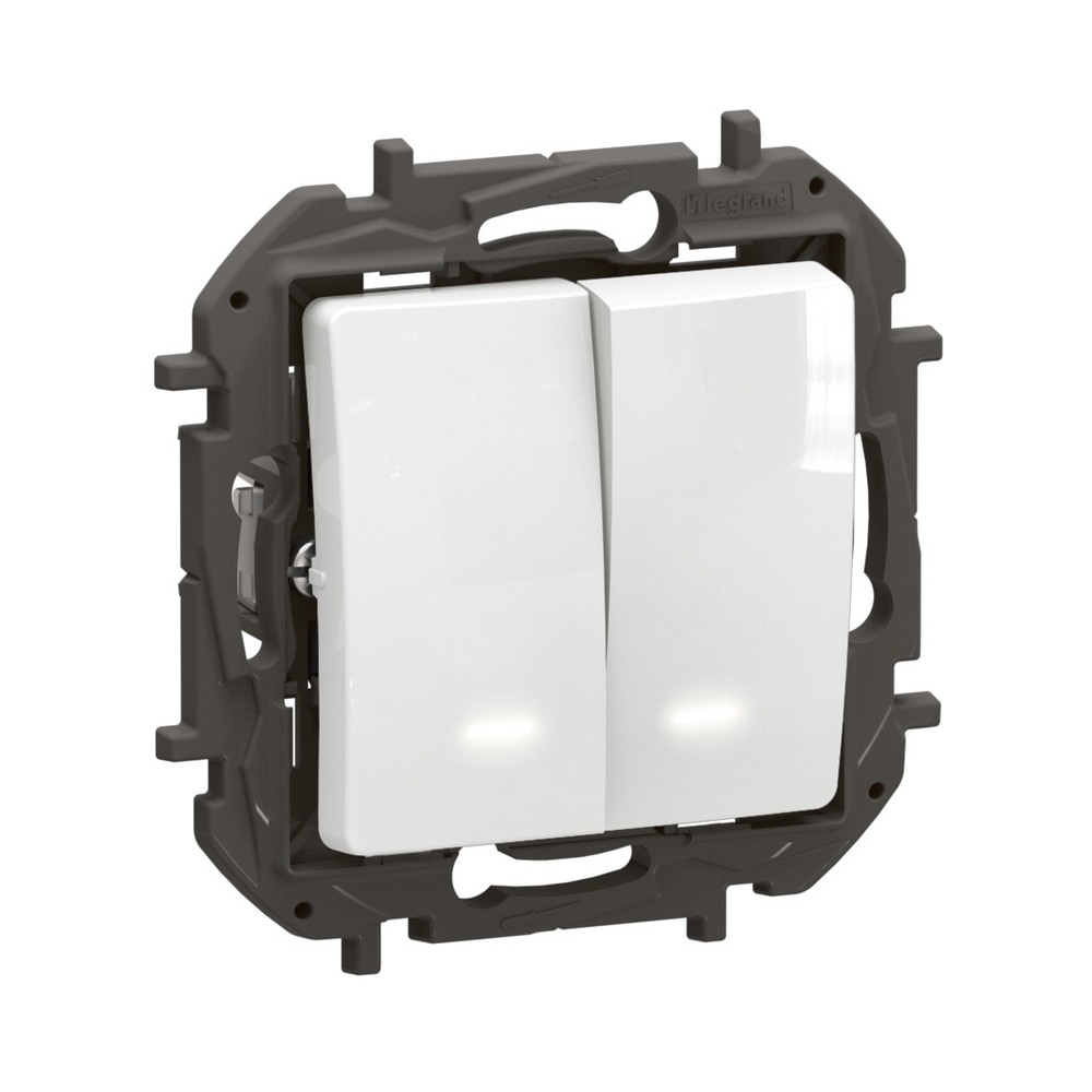 Сериен ключ 10A c LED индикатор 0.125 mA/230V Бял  - Legrand Niloe New NP2121WH