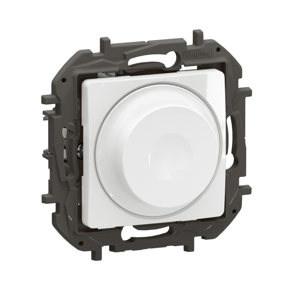 Ротативен димер за всички товари 5-300W LED 5-75W Бял  - Legrand Niloe New NP2411WH