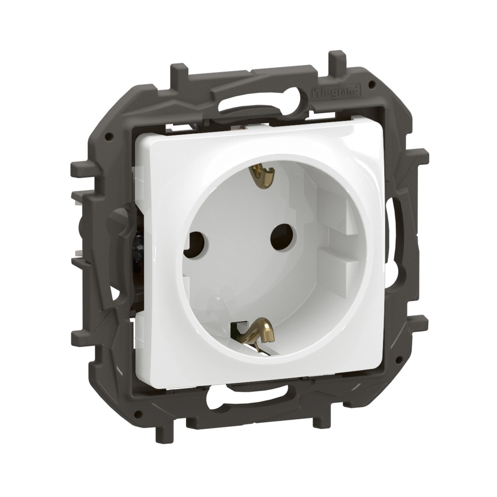 Контакт Шуко 2P+E 16A с детска защита и автоматични клеми Бял  - Legrand Niloe New NP3120WH