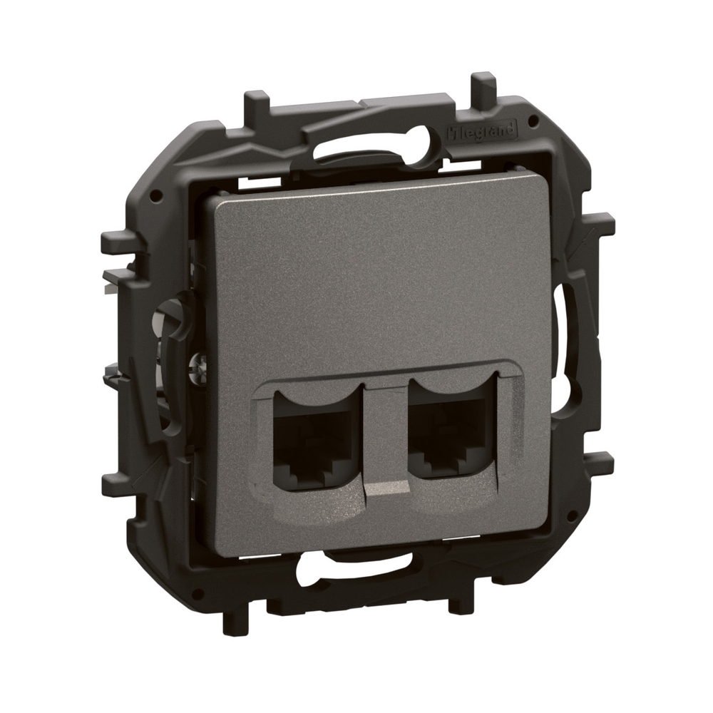 Розетка 2x RJ45 UTP cat.5e Сив  - Legrand Niloe New NP4331MG