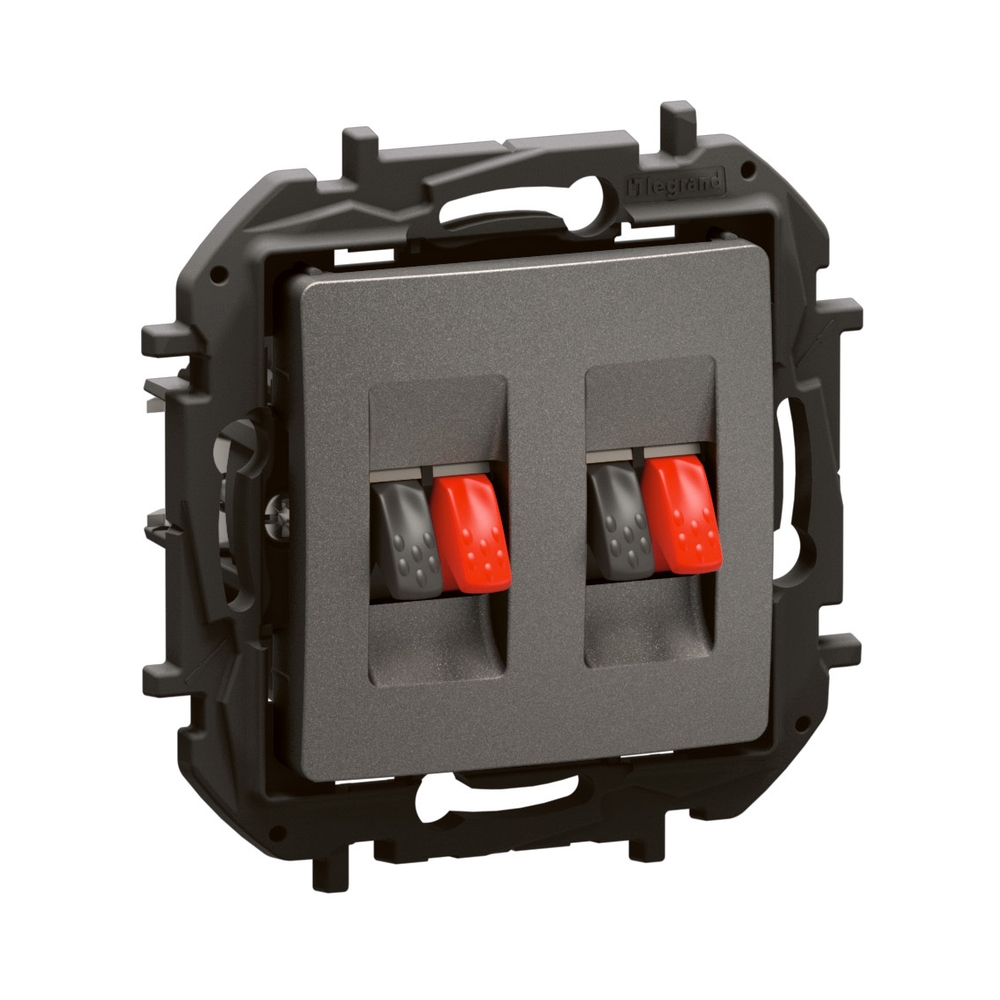 Розетка за тонколони двойна Сив  - Legrand Niloe New NP4411MG