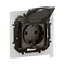 Shuko 2P+E 16A socket with cover IP44 child protection and automatic terminals Grey - Legrand Niloe New NP3128MG