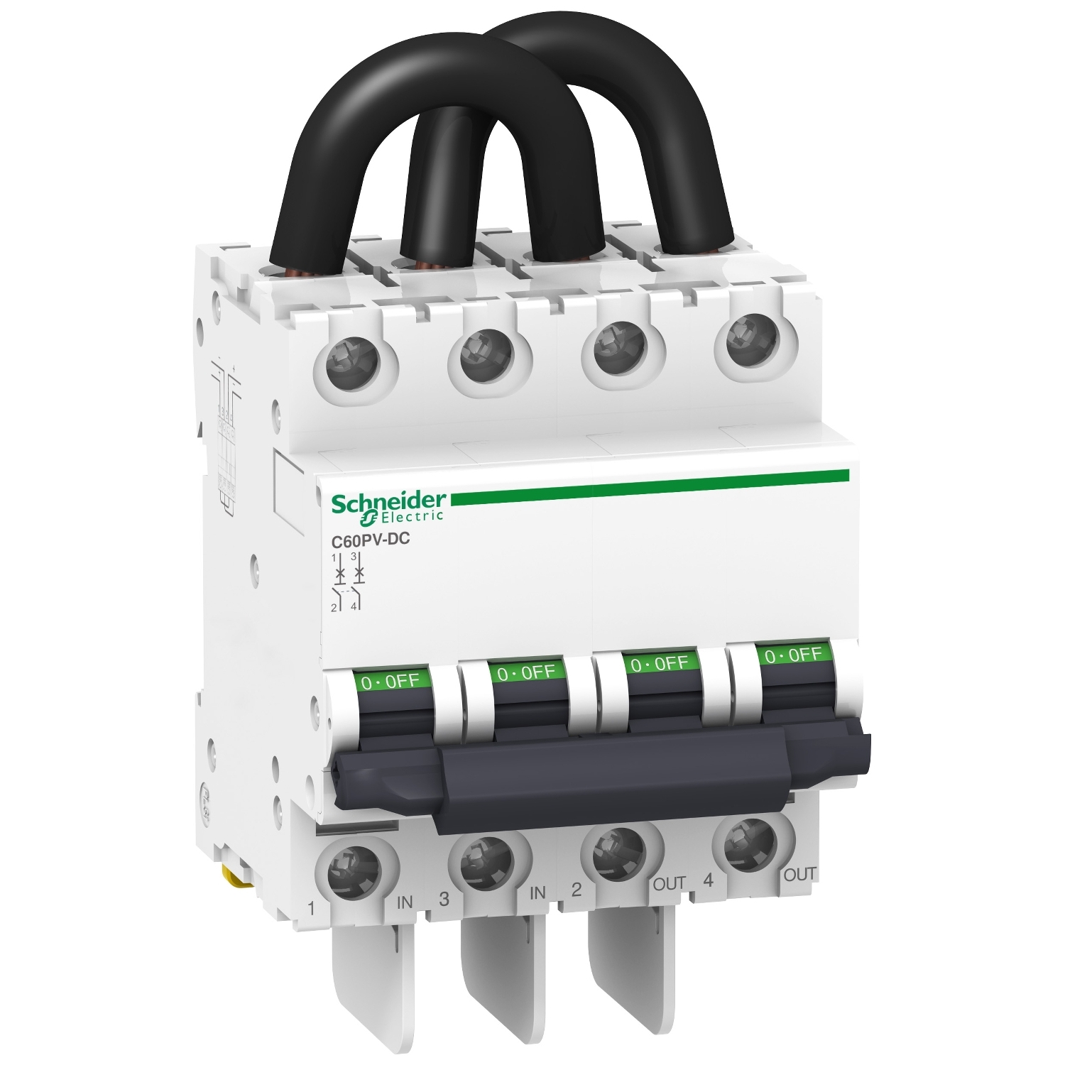 C60PV-DC - 2P - 20A - 800 V - B крива - SCHNEIDER ELECTRIC Acti 9 C60H-DC, C60PV-DC A9N61652