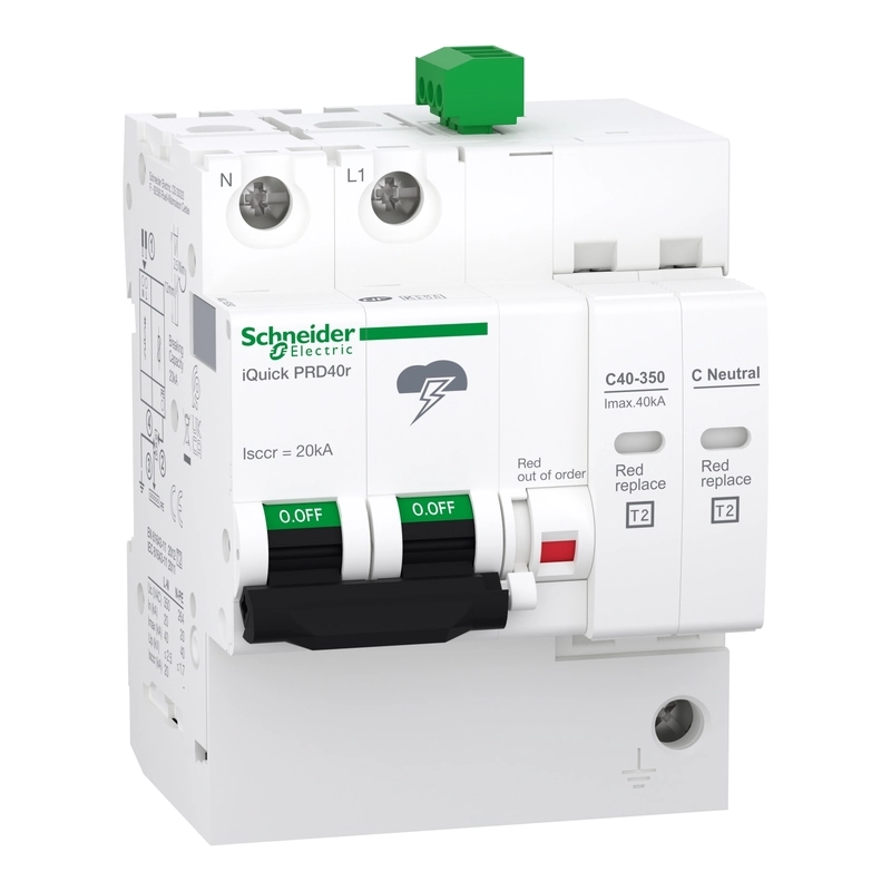 iQuick PRD40r катоден отводител-1 полюс + N -350V - с дистанционна комуникация - SCHNEIDER ELECTRIC Acti 9 iQuick-PF, iQuick-PRD A9L16292