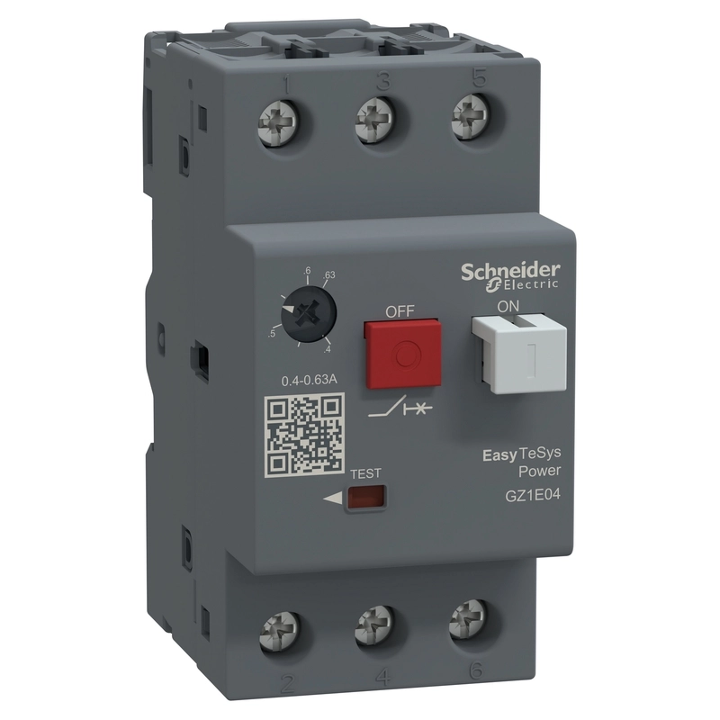 Термомагнитен моторен прекъсвач 0,4-0,63 А - SCHNEIDER ELECTRIC Easypact TVS Motor circuit breaker GZ1E04