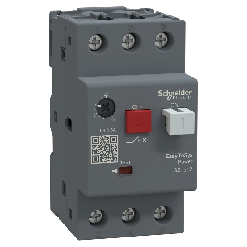 Термомагнитен моторен прекъсвач 1,6-2,5 А - SCHNEIDER ELECTRIC Easypact TVS Motor circuit breaker GZ1E07