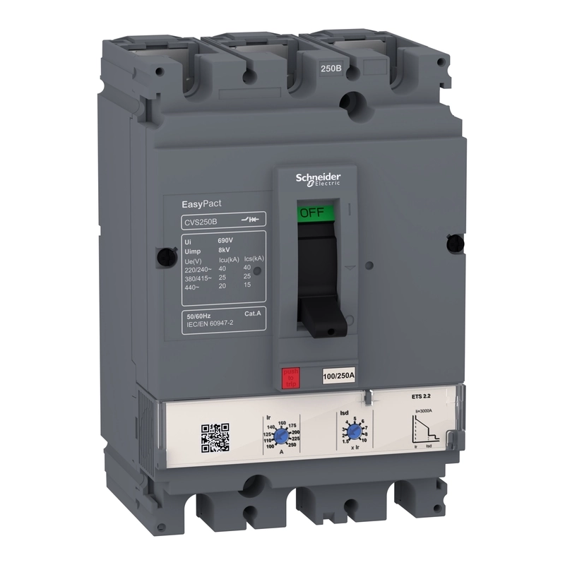Прекъсвач EasyPact CVS160B, 25 kA, 415 VAC, ETS 2.2, 160A, 3P 3d - SCHNEIDER ELECTRIC EasyPact CVS LV516505