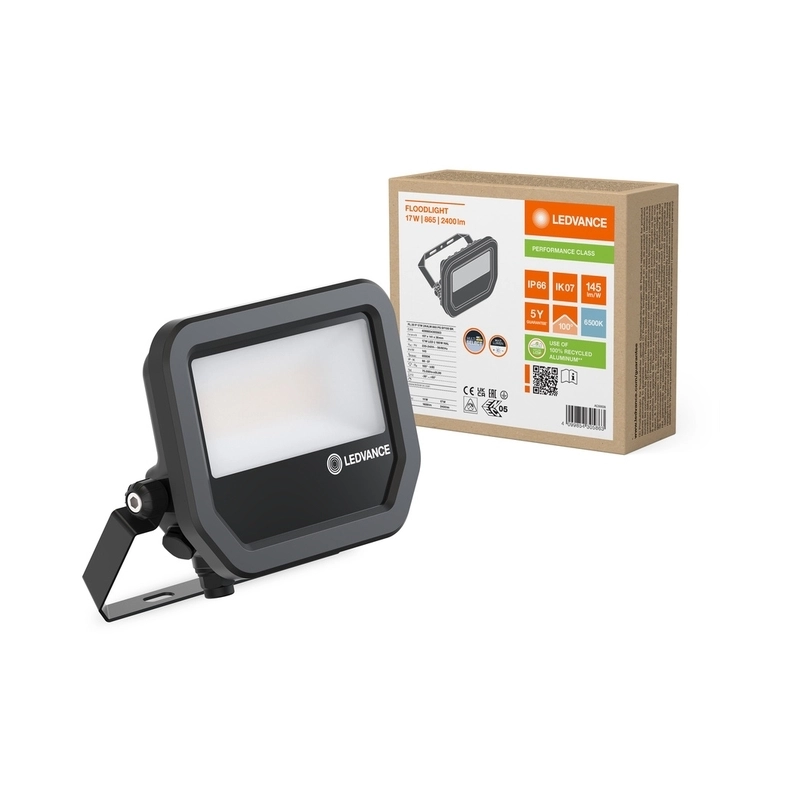LED spotlight FL 20 P 17W/11W 2400/1600lm 6500K Ra>80 157x141x38mm symmetrical 100° x 100° black - LEDVANCE FLOODLIGHT 20