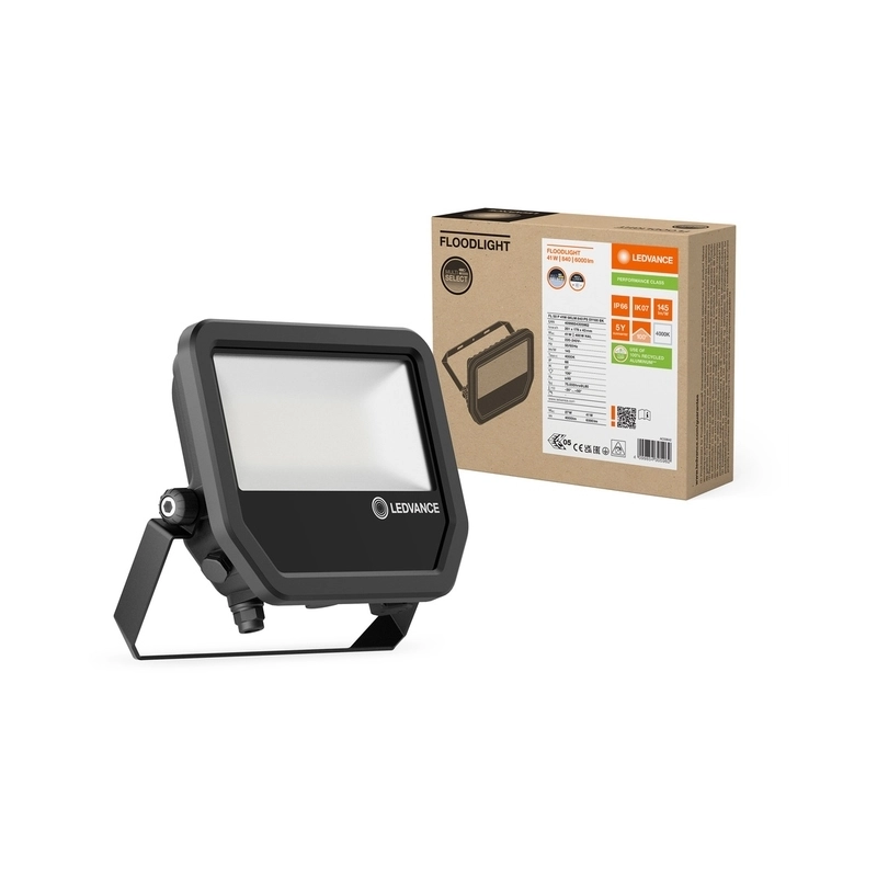 LED прожектор FL 50 P 27/41W 4000/6000lm 4000K Ra>80 100°x100° IP65, 201x179x43mm, черен - LEDVANCE FLOODLIGHT 50