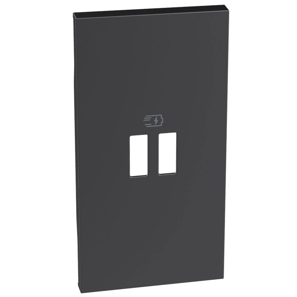 Лицев панел за Розетка USB 2М за K4293CC, K4294C Черен  - bticino Living Now KG12PD