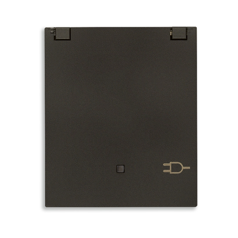 Контакт Шуко с капак  2P+E 16A 2M SICURY защита Black  - VIMAR LINEA 30208.CG