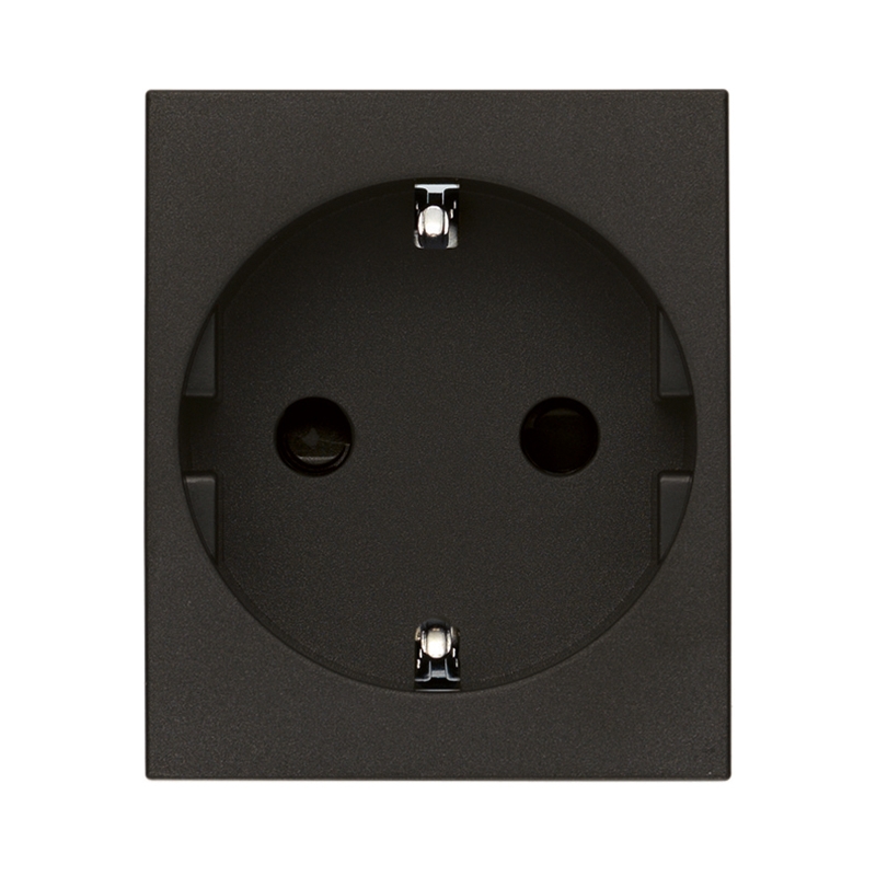Контакт Шуко 2P+E 16A 2M SICURY защита Black  - VIMAR LINEA 30208.G