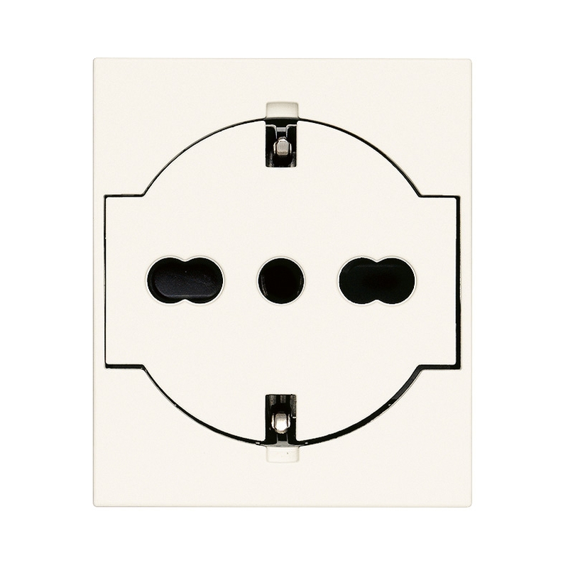 Контакт Шуко/италиански стандарт плосък 2P+E 16A 2M SICURY защита White  - VIMAR LINEA 30211.B