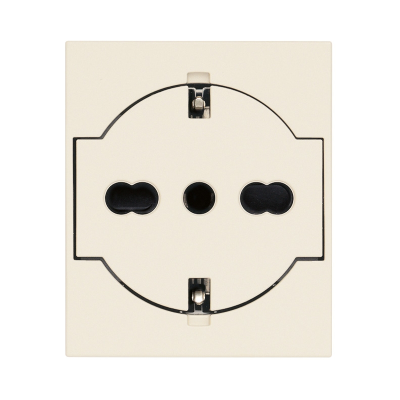 Контакт Шуко/италиански стандарт плосък 2P+E 16A 2M SICURY защита Canvas  - VIMAR LINEA 30211.C