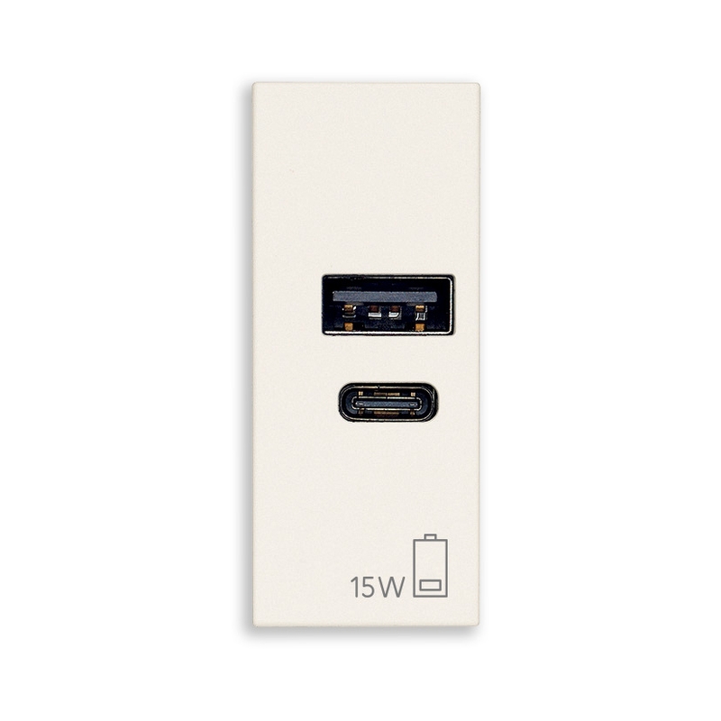 Розетка 2x USB тип A+C 15W 5V 1M White  - VIMAR LINEA 30292.AC15B